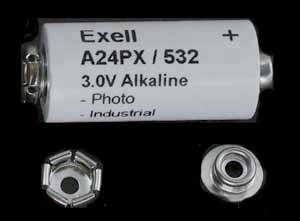 PX24 Alkaline 3V battery used in Polaroid cameras. Known as V24PX / RPX24 /  A24PX / EPX24 / 2LR50 / 1308AP.